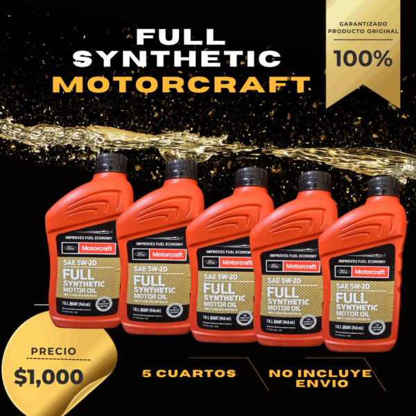 ACEITE FULL SYNTETIC MOTORCRAFT (5 cuartos)