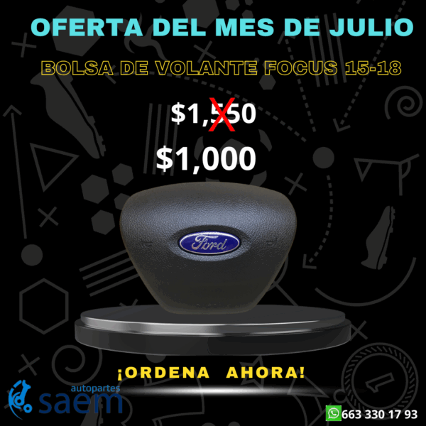 Bolsa de Volante (Airbag) Focus 2015-2018