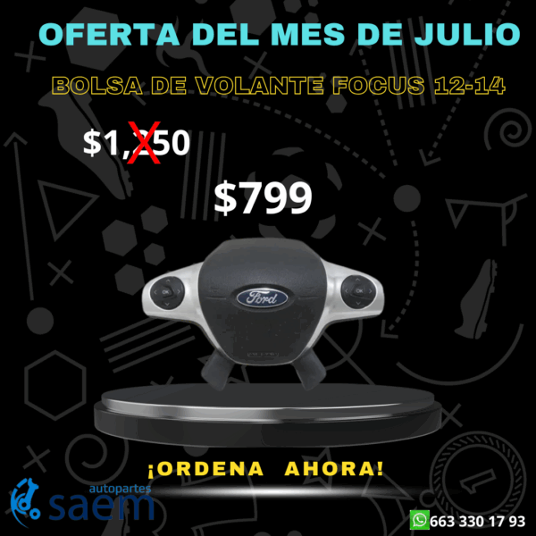 Bolsa de Volante (Airbag) 2012 al 2014
